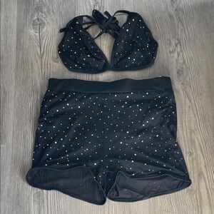 Black Sparkly Bikini Set